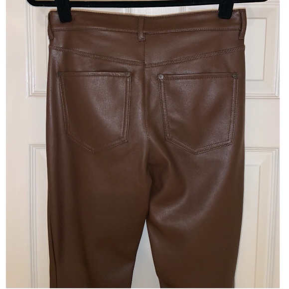 Free People Vegan Leather Long & Lean Pants in Brown - Picture 14 of 16